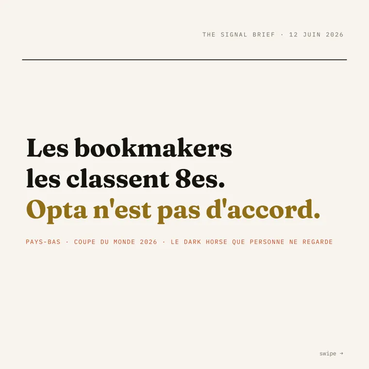 Opus + carousel — the cover: a contrast hook that stops the scroll.